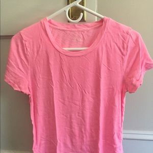 Vintage fit JCrew neon pink crew neck tee shirt